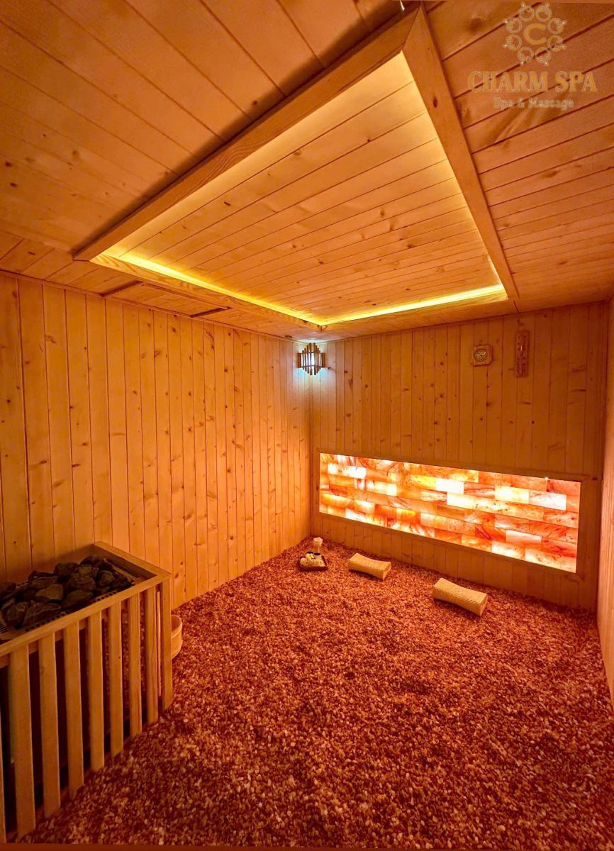 khu vực phòng xông hơi tại charm spa Grand 