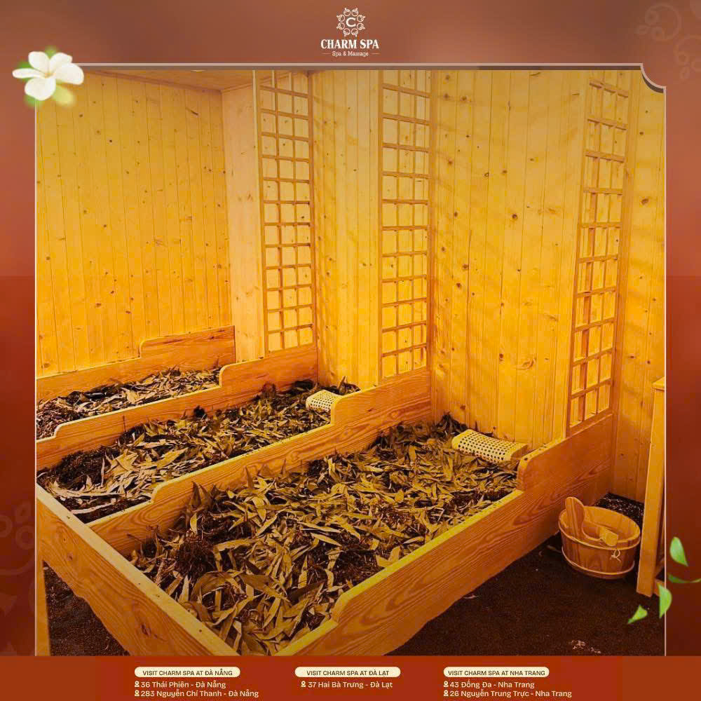 xông  hơi  xuồng  cỏ  nhà  Charm  spa  Nha  Trang
